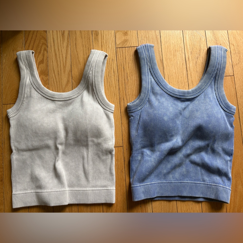 Zenana Tank Top choose 1🔮 built in padding in Blue or Bone NWOT